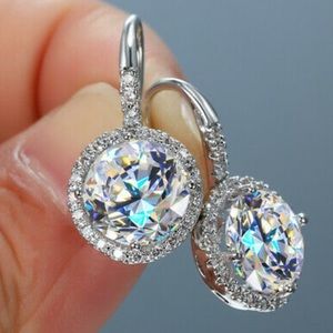 NEW Elegant 925 Silver Drop Earrings Cubic Zircon